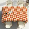 Checkered Flower Pattern Table Cloth Party Decor Dining Room Home Kitchen Patios Waterproof Stain-Proof Table Cloth