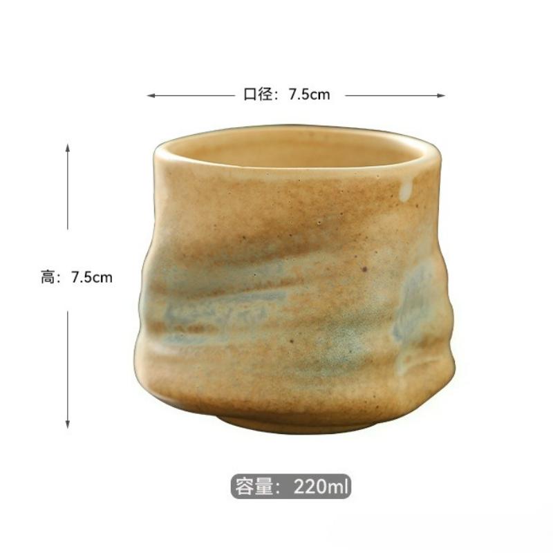 Japanese Style Kiln Made Espresso Cup Ceramic Cup Creative Vintage Irregular Single Mugs Household Afternoon Teacup Mugs New