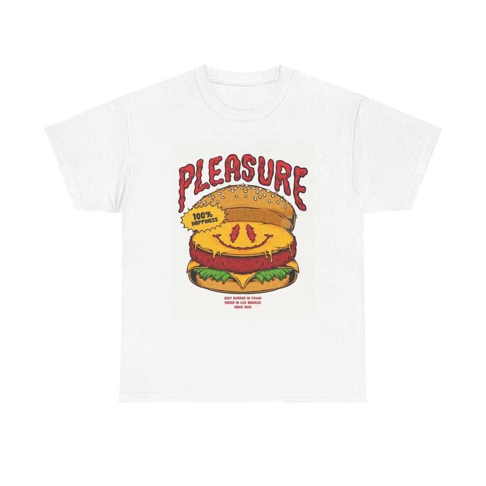 Pleasure Burger Graphic T Shirt Vintage 90s Retro Unisex Heavy Cotton Tee Unisex T-Shirt S