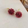 Retro Artificial Rose Earrings Resin Romantic Ear Hooks Preserved Flower Earrings  Gift Giving