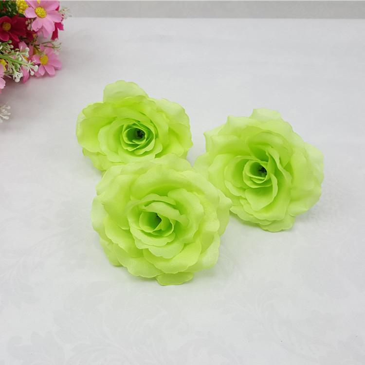 

Hot Sale NEW 10PCS/Lot 20Colors 10CM Artificial Rose Silk Flower Heads Decorative Flowers for Wedding Party Banquet Decoration diameter 10cm светло-зеленый