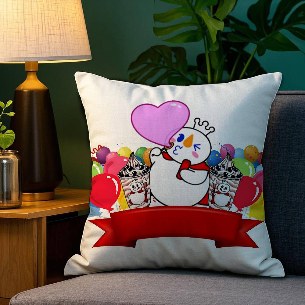 MIXUE Eis & Tee Kissenbezug Plüschstoff Weich Doppelseitiger Druck Sofa Kissenbezug Dekokissenbezüge