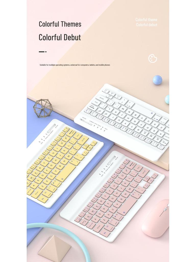 Wireless Bluetooth Keyboard and Mouse Set for iPad, Huawei, Honor, Computer, and Phone - Slim and Quiet