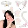 Set de Cosplay de Gato: Disfraz de Halloween con Diadema de Orejas, Guantes de Patas y Cola de Accesorio
