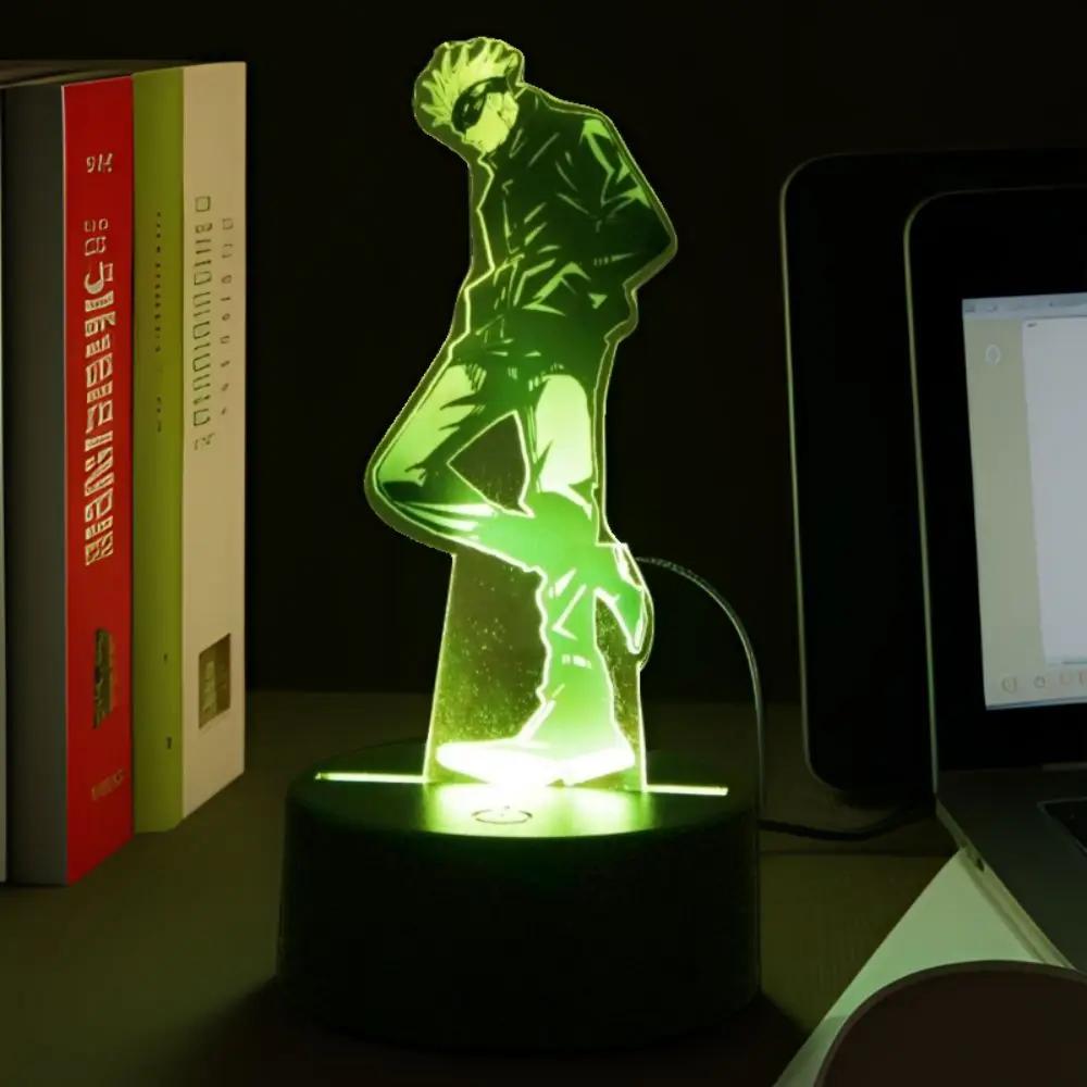 Anime Figuren 3D Lampe Jujutsu Kaisen LED Nachtlicht Actionfiguren Satoru Gojo Fernbedienung Raumdeko Lampen Weihnachtsgeschenke