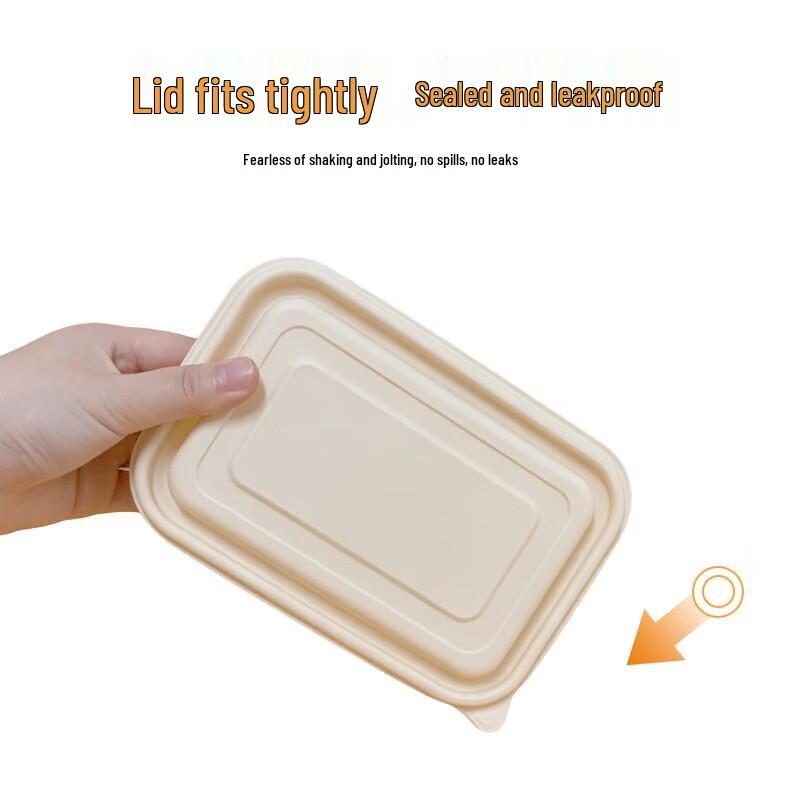 Biodegradable Corn Starch Rectangular Takeaway Lunch Box with Lid