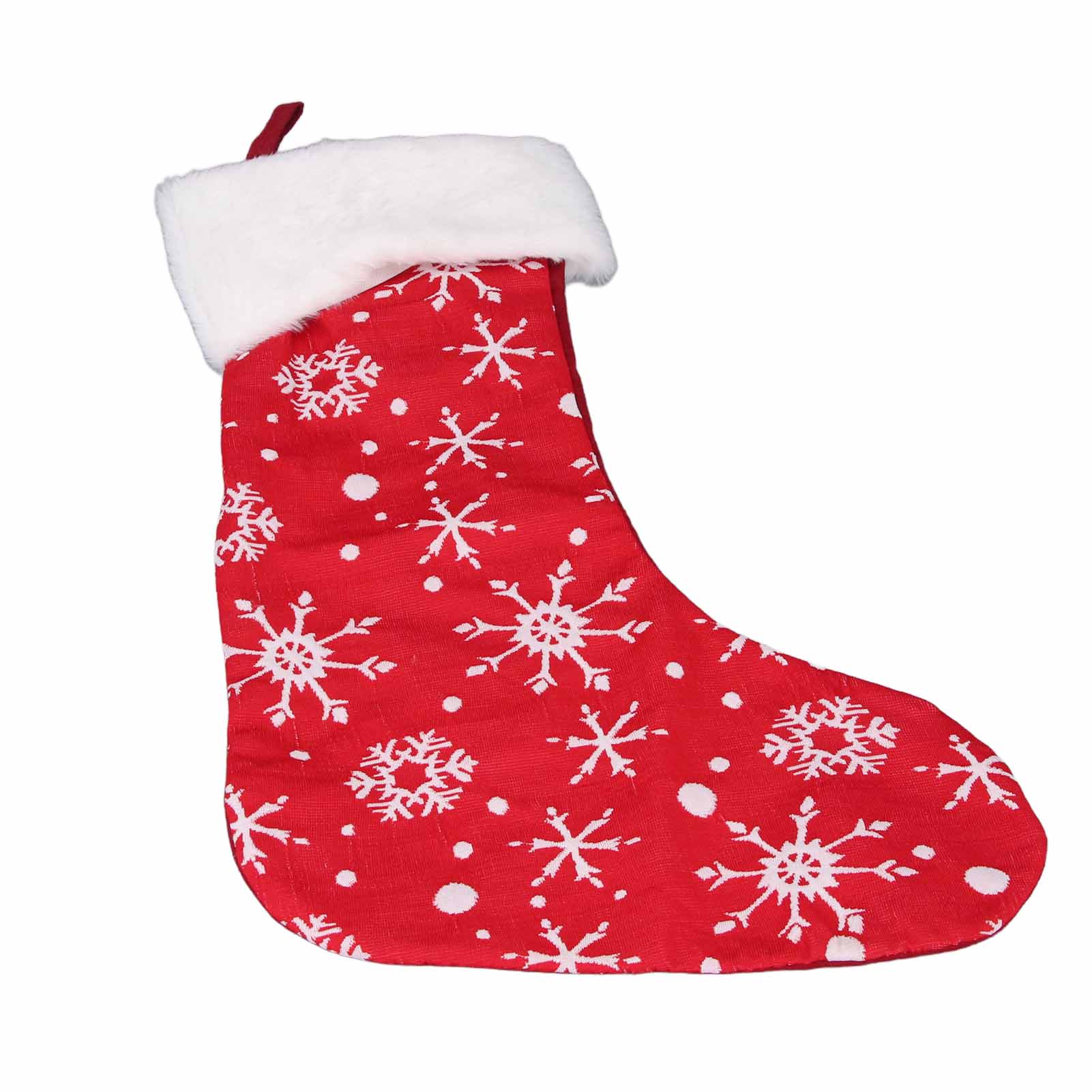 

Рождественский чулок Изысканное мастерство Узоры снежинок Универсальное рождественское подвесное чулочное украшение для