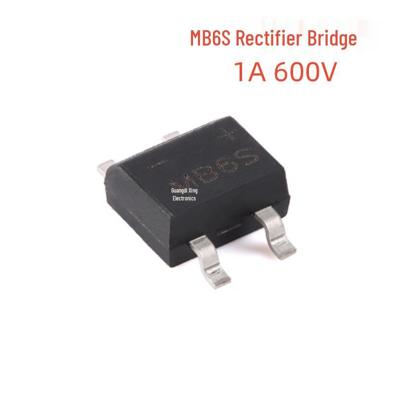 SMD MB6F 1A 600V Bridge Rectifier, Single-Phase Glass-Passivated, MB6S SOP-4