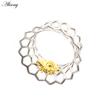 Alisouy 1PC 8-25mm Copper Hollow Honeycomb Bee Ear Tunnels Plugs Flesh Expander Stretchers Gauges Earrings Piercing Body Jewelry