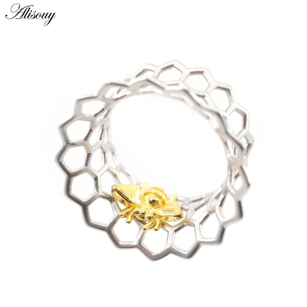 Alisouy 1PC 8-25mm Copper Hollow Honeycomb Bee Ear Tunnels Plugs Flesh Expander Stretchers Gauges Earrings Piercing Body Jewelry