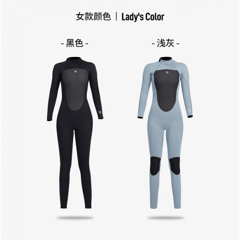 3MM Diving Suit Thickened To Keep Warm Outdoor Sun Protection Snorkeling One-piece Long-sleeved Jellyfish