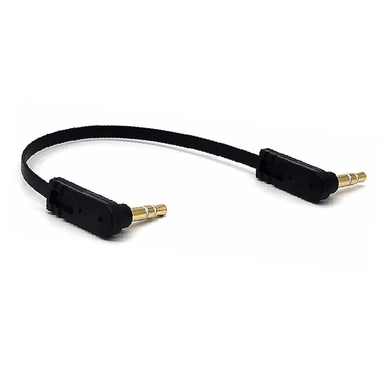 6 Inch 3.5mm Audio Extension Cable, Straight Famale to 90 Degree Angle Male 1/8" TRS Jack Extender AUX Cord for Headphone, Speaker, Car Stereo, Home