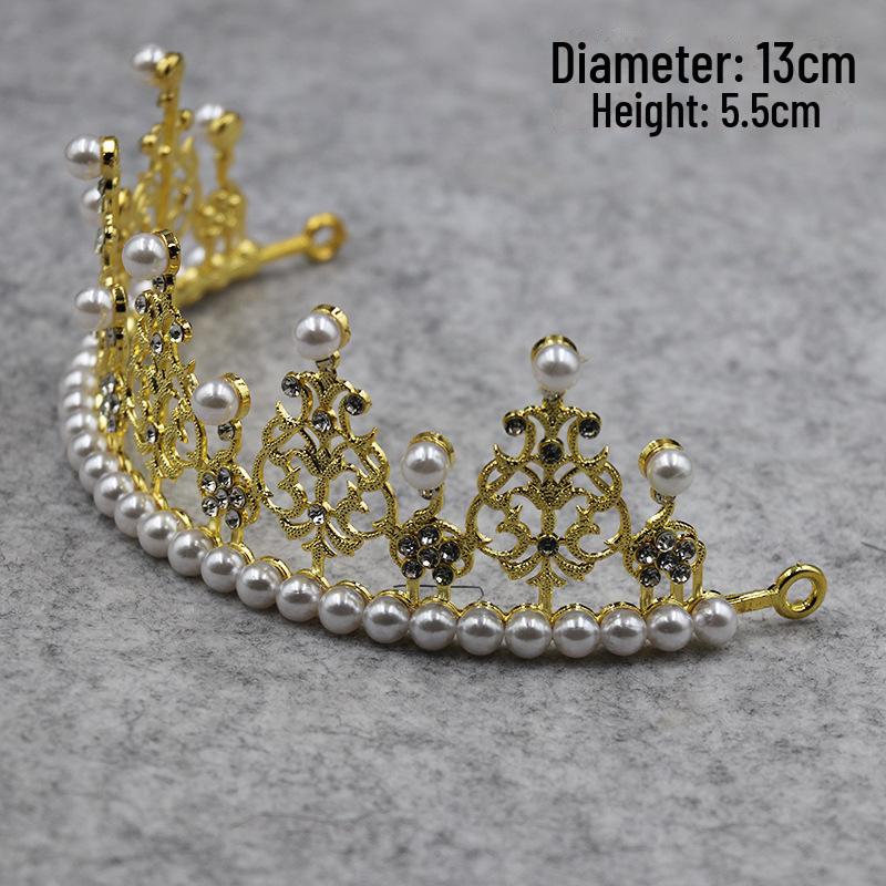 Queen Crown Cake Decoration with Lace, Pearls, and Baby's Breath for Birthdays