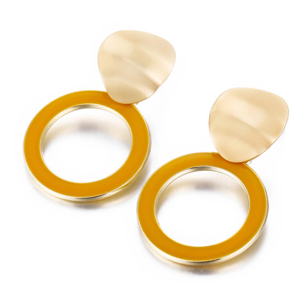 Women Stylish Matte Shine Candy-colored Hoop Earrings