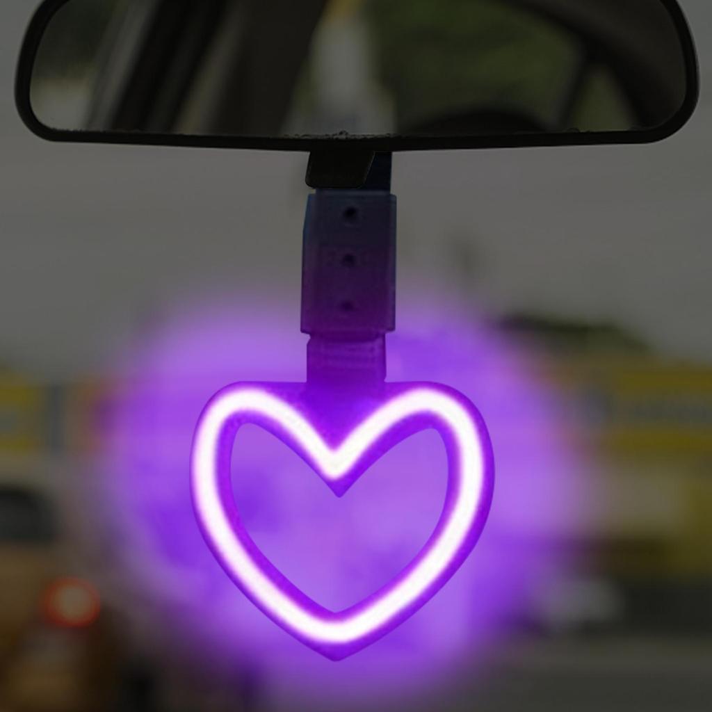 LED Ambient Lighting Car Heart Shaped LED Automotive Decoration Heart-Shaped Car Handle Straps for SUV RV Sedan Truck Auto