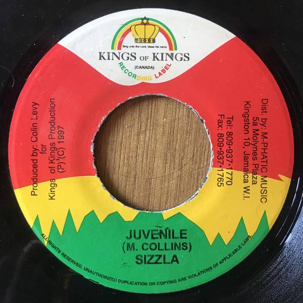

7inch Record SIZZLA Juvenile Dance Hall Vibes NONE Kings of Kings 1997 Jamaica Reggae Ska Dub Used