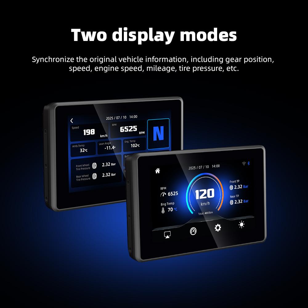 EKIY 5 Inch Motorcycle GPS Navigation CarPlay Android Auto Screen Mirroring Screen For BMW Wonder Wheel Controls Moto Monitor