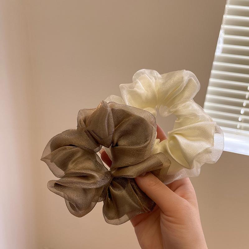 2022 Spring/Summer Double-layer Mesh Hair Ring - Elegant French & Japanese/Korean Hair Accessory