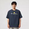 Li Ning Bad Five Letter Round Neck Breathable Versatile Loose Short Sleeve T-Shirt Men T-Shirts Deep-Navy-Blue AAFV005-2