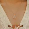 Elegant Snowflake Jewelry Set: Full Diamond Alloy Necklace & Earrings, Perfect for Chinese Valentine's Day.