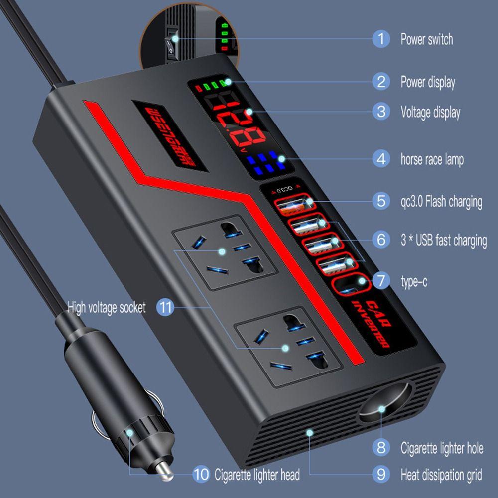 DC 12V/24V To 220V Car Inverter 200W High Power Automotive Charger Inverter Car Converter Socket