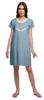 Moomaya Cotton Lace Neckline Sleepwear For Women Button Placket Nightdress