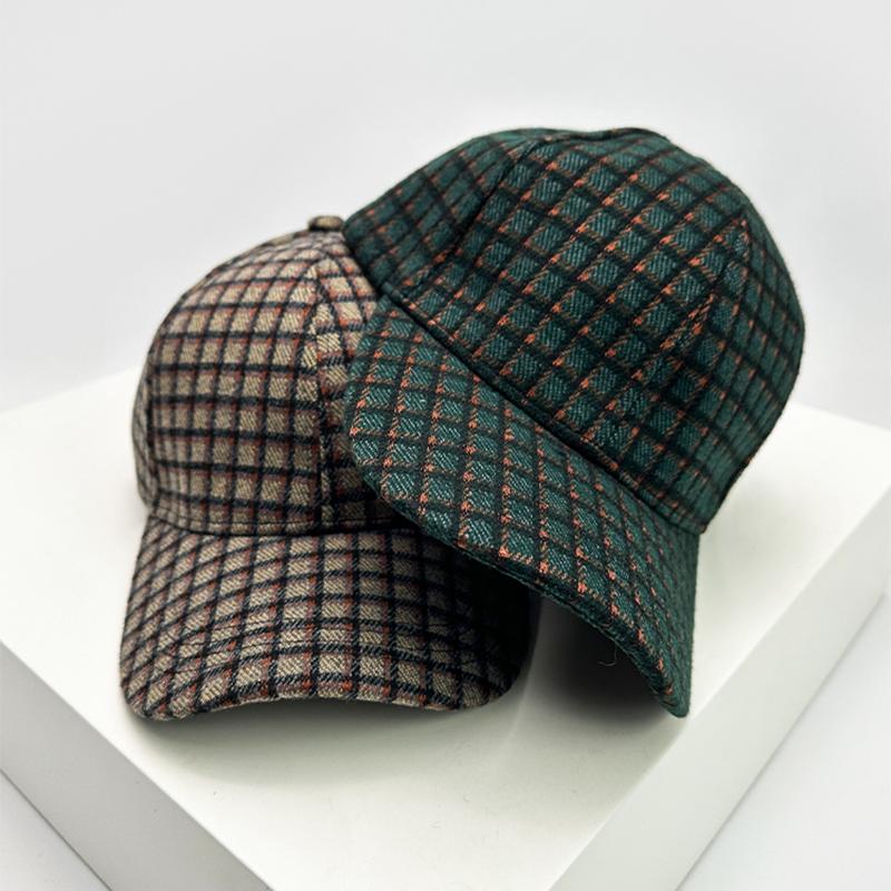 Baseball Color Contrast Blocking Houndstooth Check Women Men Her Him For Fresh Caps Peaked Hats Sunshade Versatile Breathable Outdoor Snapback