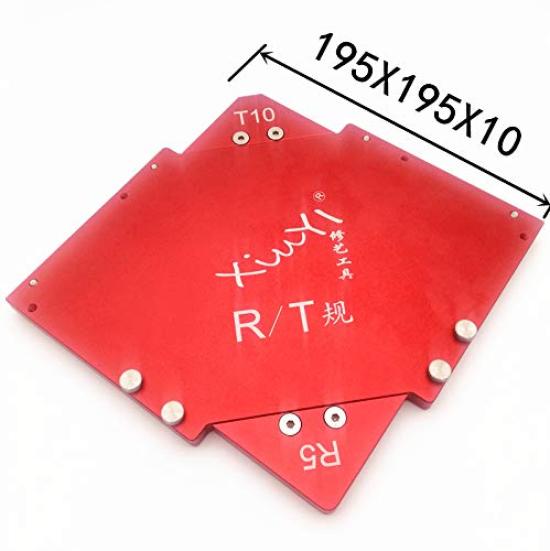 CarAngels Corner Jig Woodpecker Angle Jig for Router Table Machining Woodworking Tool Kit, Trimmers, Bits, R/T Template, (12, Red)