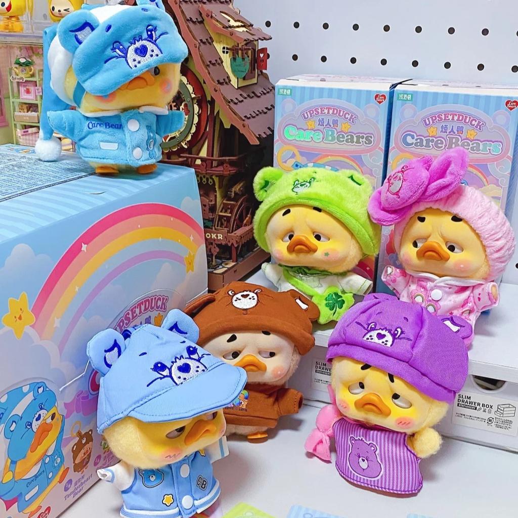 Genuine Upsetduck & Care Bears Be Rainbow Duck Series Blind Box Kawaii Pendant Doll Mystery Box Adult Kids Toys Gifts Keychain