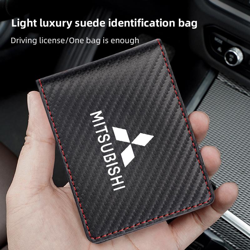 Auto Driver License Cover Suede Leather Car Driving Documents Case Credit Card Holder For Mitsubishi Eclipse Outlander ASX Colt