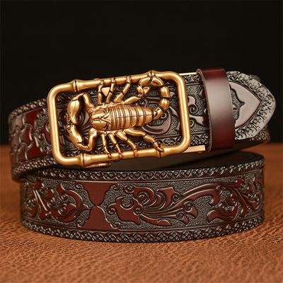 Leather Belts For Men Top Quality Business Men Belt Genuine Leather Automatic Buckle Belt