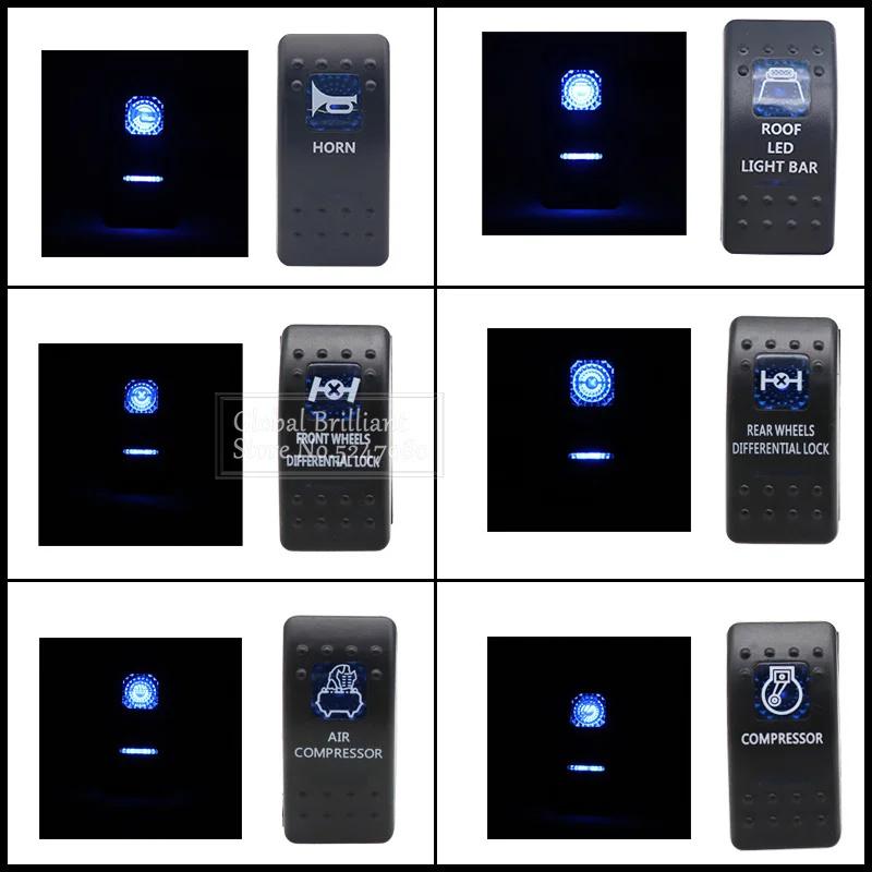12V / 24V Car Boat Caravan Rocker Switches Waterpoof  Rocker Switch Dual Blue LED Light HORN ROOF LED LIGHT BAR