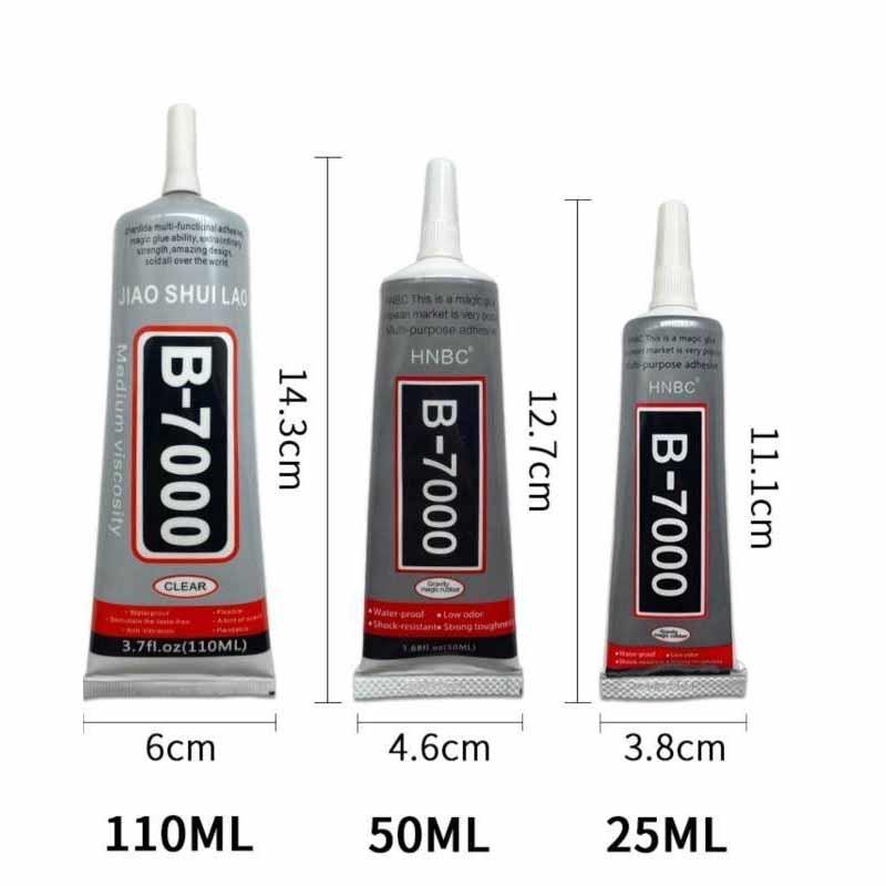Multi-Purpose B7000 Glue Transparent Sealant for Phone Repair DIY Crafts Acrylic Jewelry Gem Sticking Waterproof & Flexible Bonding