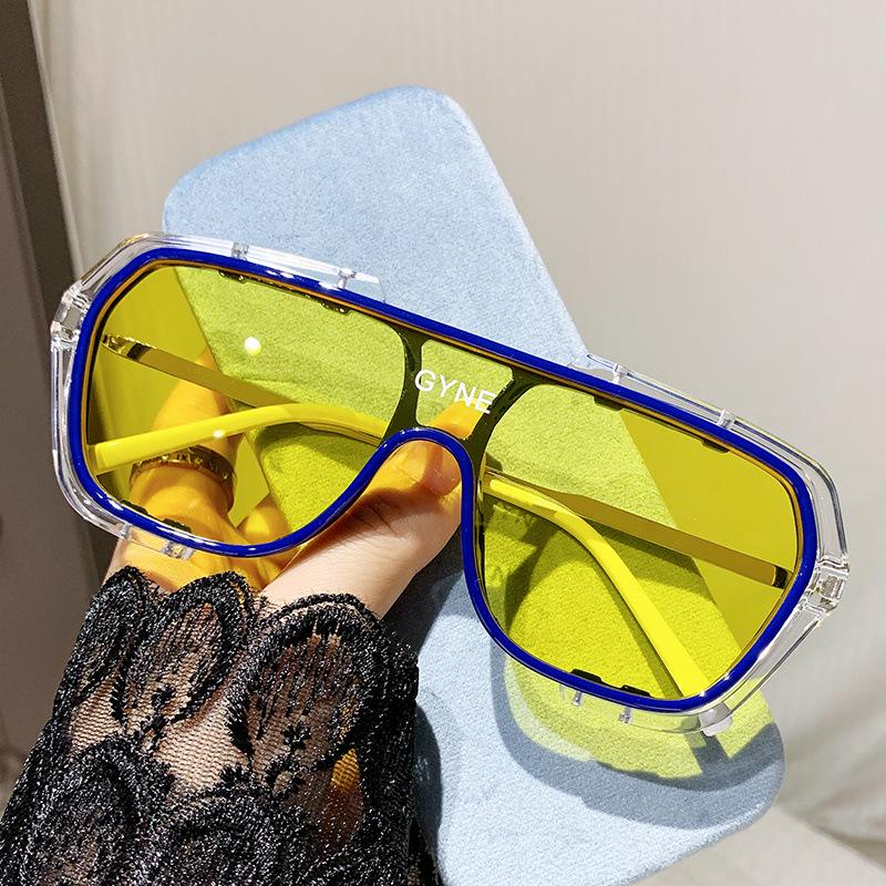 European & American Stylish Large Frame One-Piece Sunglasses - Influencer Street Style