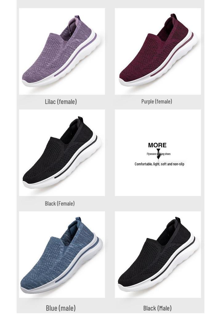 Old Beijing Breathable Mesh Slip-On Shoes for Elderly - Comfortable, Non-Slip, Soft Sole for Men and Women
