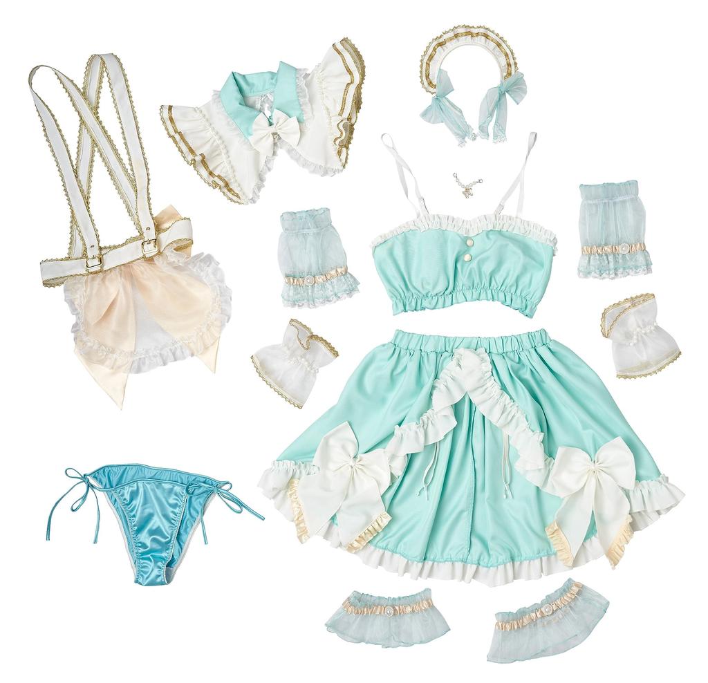 Clearstone X Enako Collaboration Cosplay Halloween Anniversary Maid Separates Women's Green