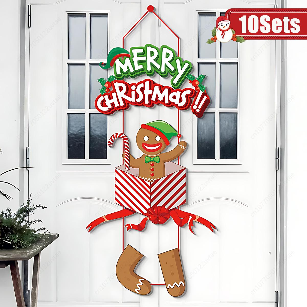 

1/3/5/10Set 2024 Christmas Party Decoration Door Hanging Santa Elk Christmas Tree Door Hanging Christmas Decorations Home Decor 1Set