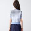 Srcr Women's Striped Knit Cardigan with Mulberry Silk