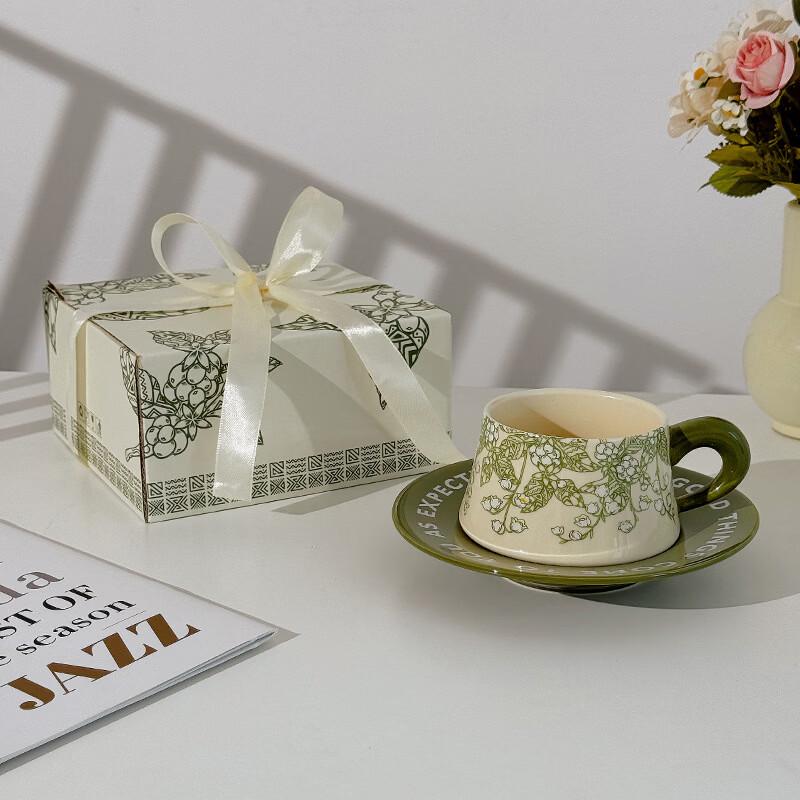 OLOEY Lily of the Valley Bone China Coffee Cup Set
