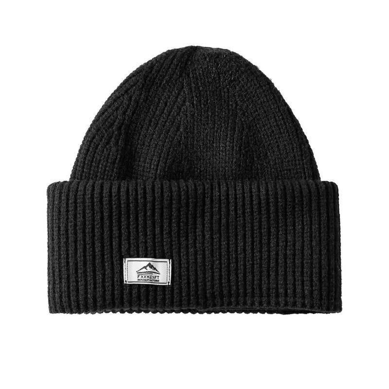 Autumn and winter warm knitted hat men's windproof and cold-proof pullover hat fleece cold hat wool hat pure cotton hat