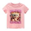 Summer Italian Brainrot Cotton Girls T-shirt Cute Ballerina Cappuccino Print Baby Tees Tops Casual Fashion Kid Children Clothes