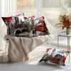 Home Decor London Icons With Red Autumn Leaves Pillowcase Pattern Cushion Cover Suitable For Sofa Bedroom Car Pillow Cover