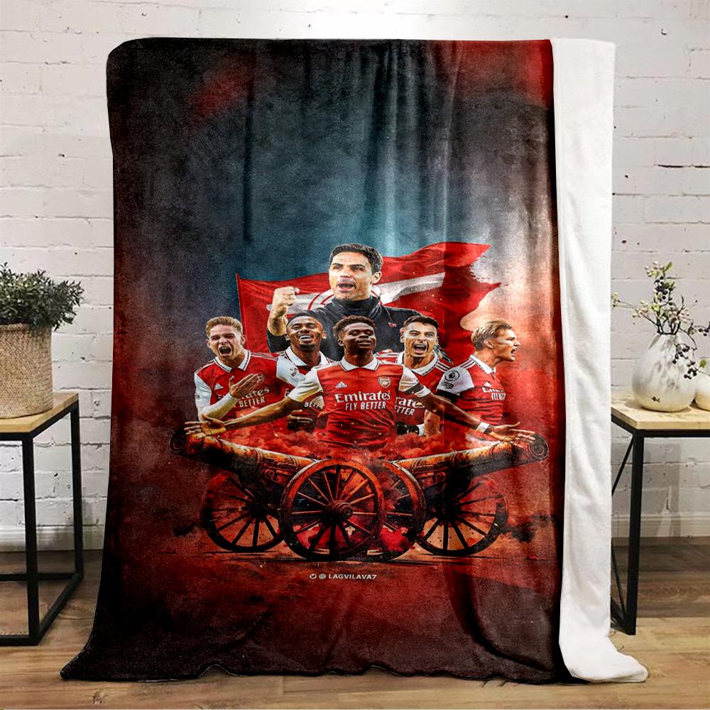 Arsenal Team Celebration Art Design Flannel blanket for bedroom, living room, sofa, and nap sofas