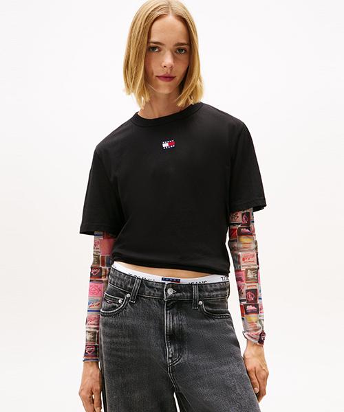 Tamijinseu Boxy Fit Badge T-Shirt (T32G1Tto26Twt1Bds)