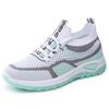 Women's Lightweight Breathable White Sneakers Comfortable Low-Top Lace-Up Walking Shoes with Non-Slip PVC Sole Footwear