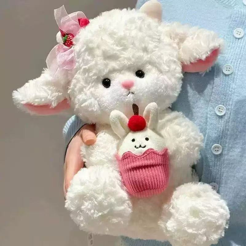 

New cute lamb doll plush toy lamb doll Valentine s Day gift for girlfriend 25cm [0.15kg]
