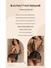 Orange Fire Seduction Deep V Mesh Nightgown with Open Crotch