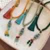 Mary Vintage ethnic crystal beaded necklace & waist chain - new chinese style collarbone chain
