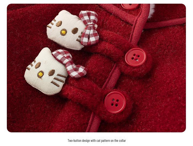 Girls' Fleece-Lined Hooded Jacket - Autumn/Winter 2025 Style, Thick Lambswool, Children's Winter Coat.