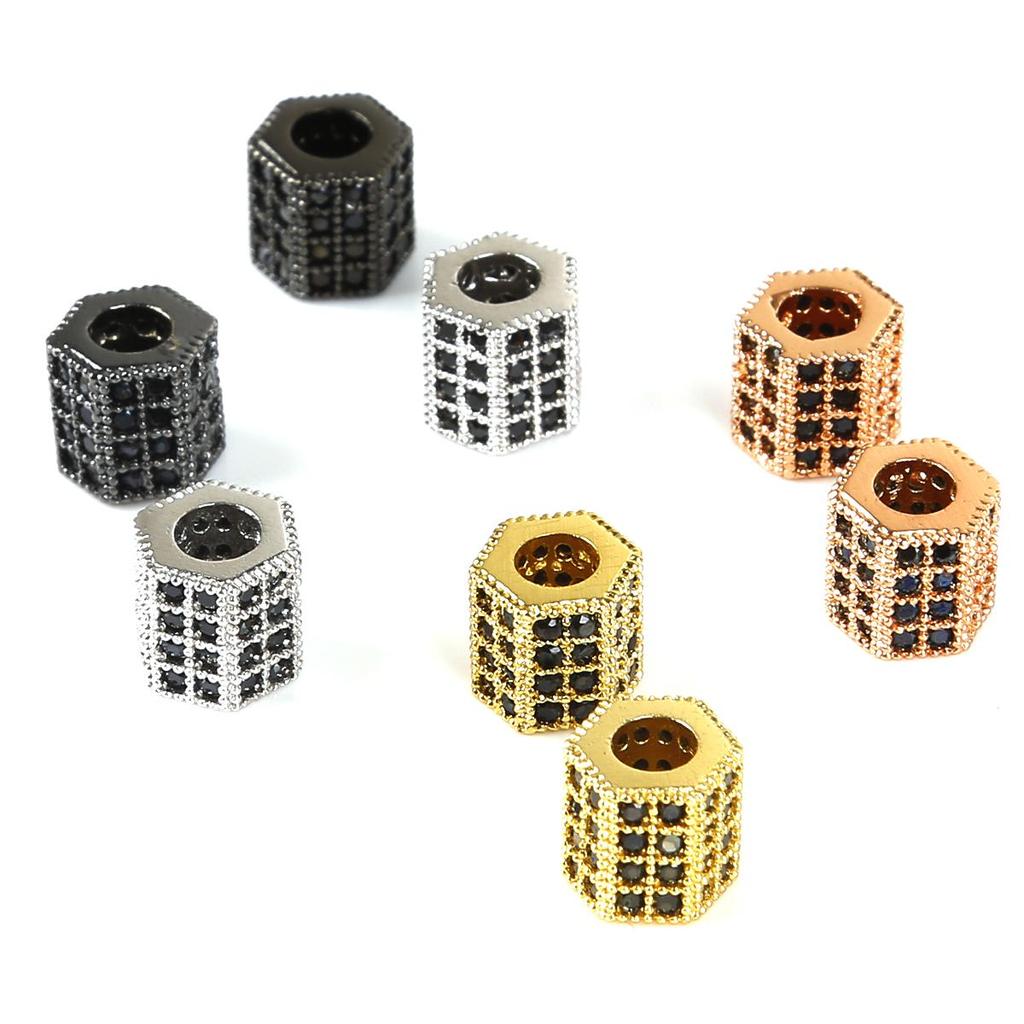 Ciondolo per perline sfuse con geometria metallica da 2 pezzi per la creazione di gioielli e accessori per braccialetti